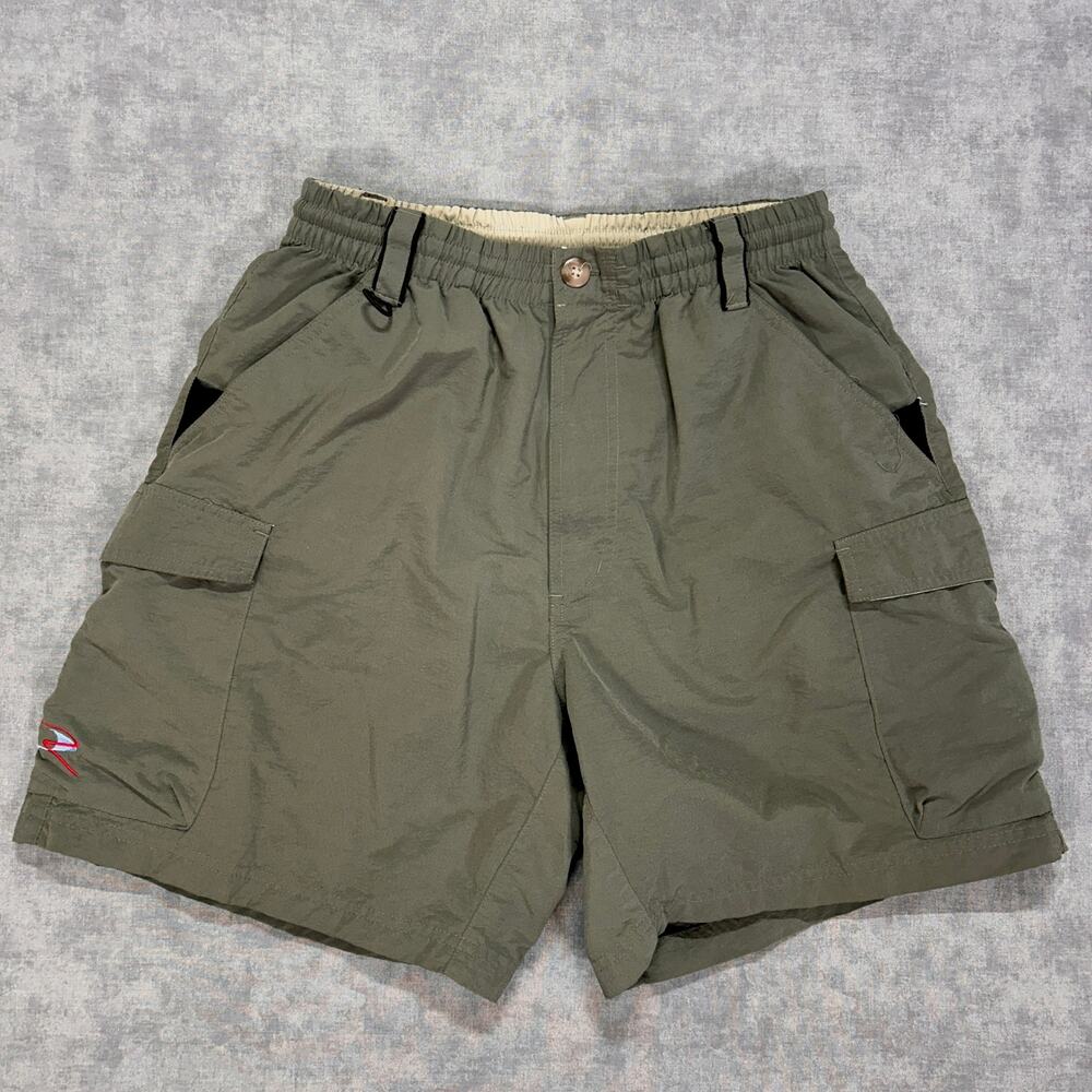 VTG Y2K Redington outdoors nylon fishing mesh lined utility cargo shorts wms M